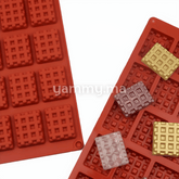 Moule Silicone 20 Mini Gauffres Rectangles "D065"